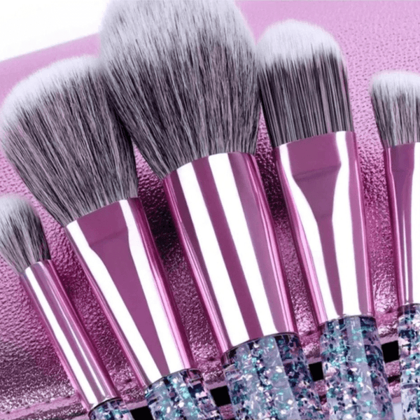 Gadget Gerbil 10pcs Glitter Makeup Brush Set