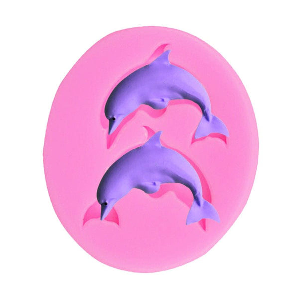 Gadget Gerbil 2 Slot Silicone Dolphin Shaped Baking Mold