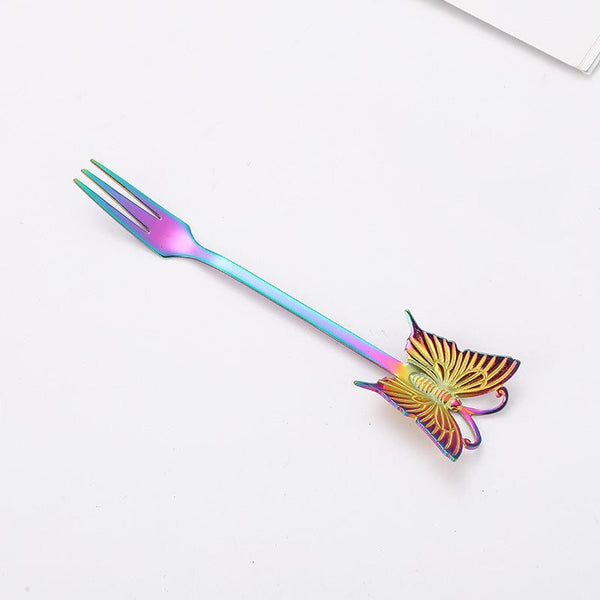 Gadget Gerbil Color fork Stainless Steel Butterfly Coffee Spoon