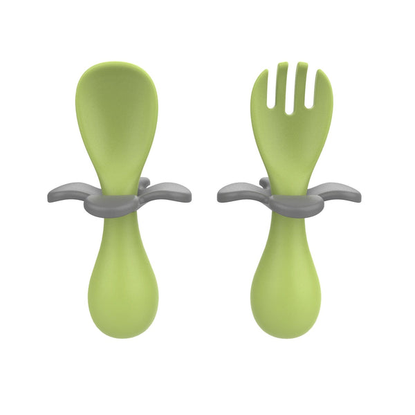 Gadget Gerbil Green Baby Eating Training Spoon and Fork
