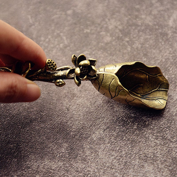 Gadget Gerbil Brass Solid Handmade Shovel Needle Cone Tea Set Accessories