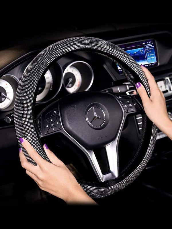Gadget Gerbil White Crystal Steering Wheel Cover