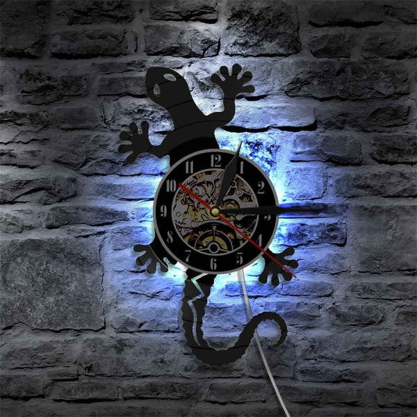 Gadget Gerbil With light Vinyl Record Lizard Wall Clock