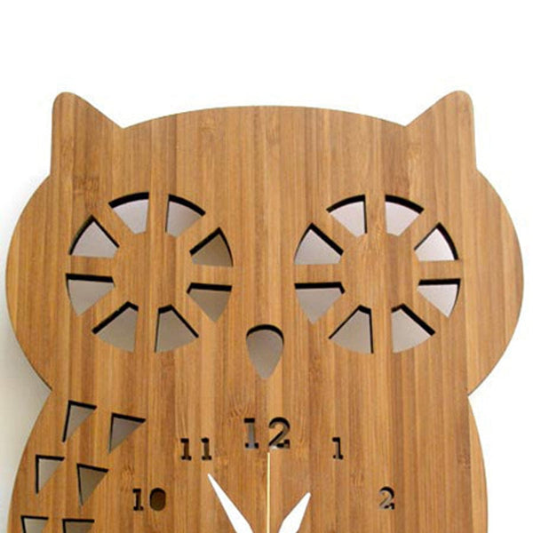 Gadget Gerbil Wooden Owl Wall Clock