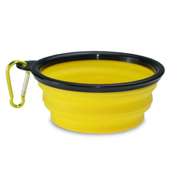 Gadget Gerbil Yellow L Collapsible Silicone Dog Bowl