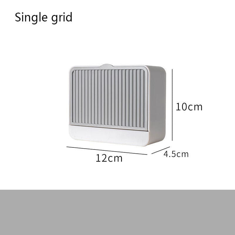 Gadget Gerbil 01Grey / Single grid Wall Mounted Grids Soap Storage Box