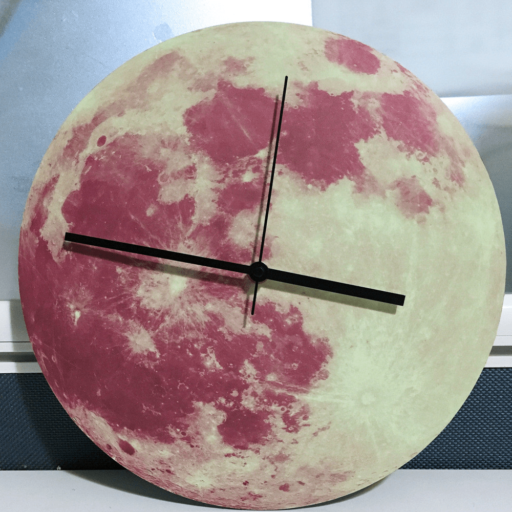 Gadget Gerbil 12in Glow In The Dark Moon Wall Clock
