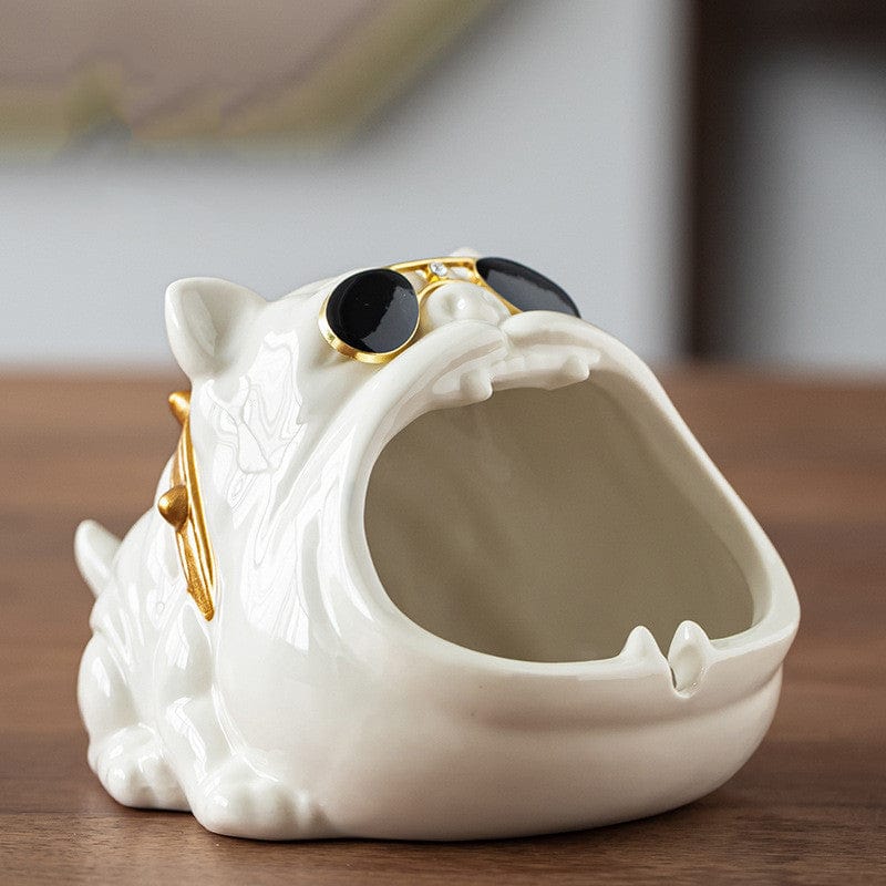 Gadget Gerbil 1Light yellow Ceramic Bulldog Ashtray