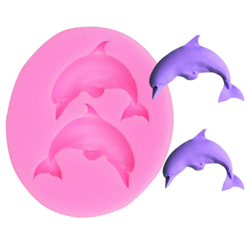Gadget Gerbil 2 Slot Silicone Dolphin Shaped Baking Mold