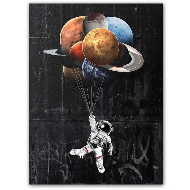 Gadget Gerbil 20x30cm Astronaut Outer Space Balloons Painting