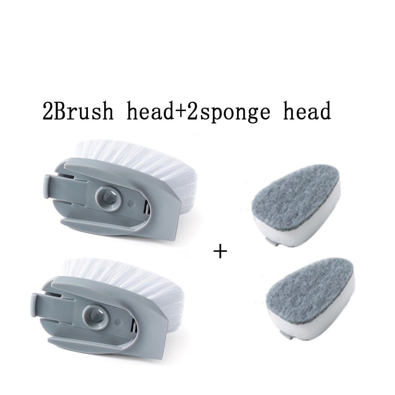 Gadget Gerbil 2Brush and 2sponge 2 In 1 Dishwashing Handle Cleaning Brush