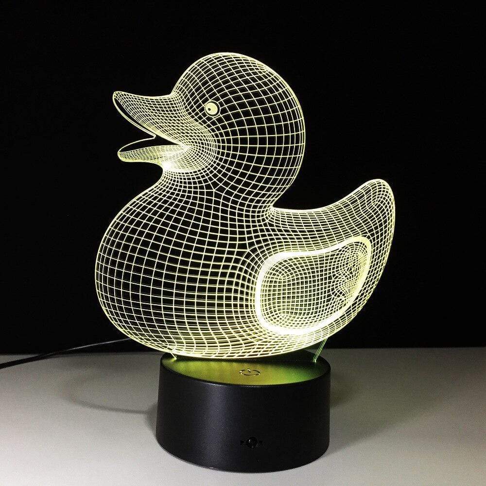 Gadget Gerbil 3D LED Duck Lamp Night Light (16 Color Remote)
