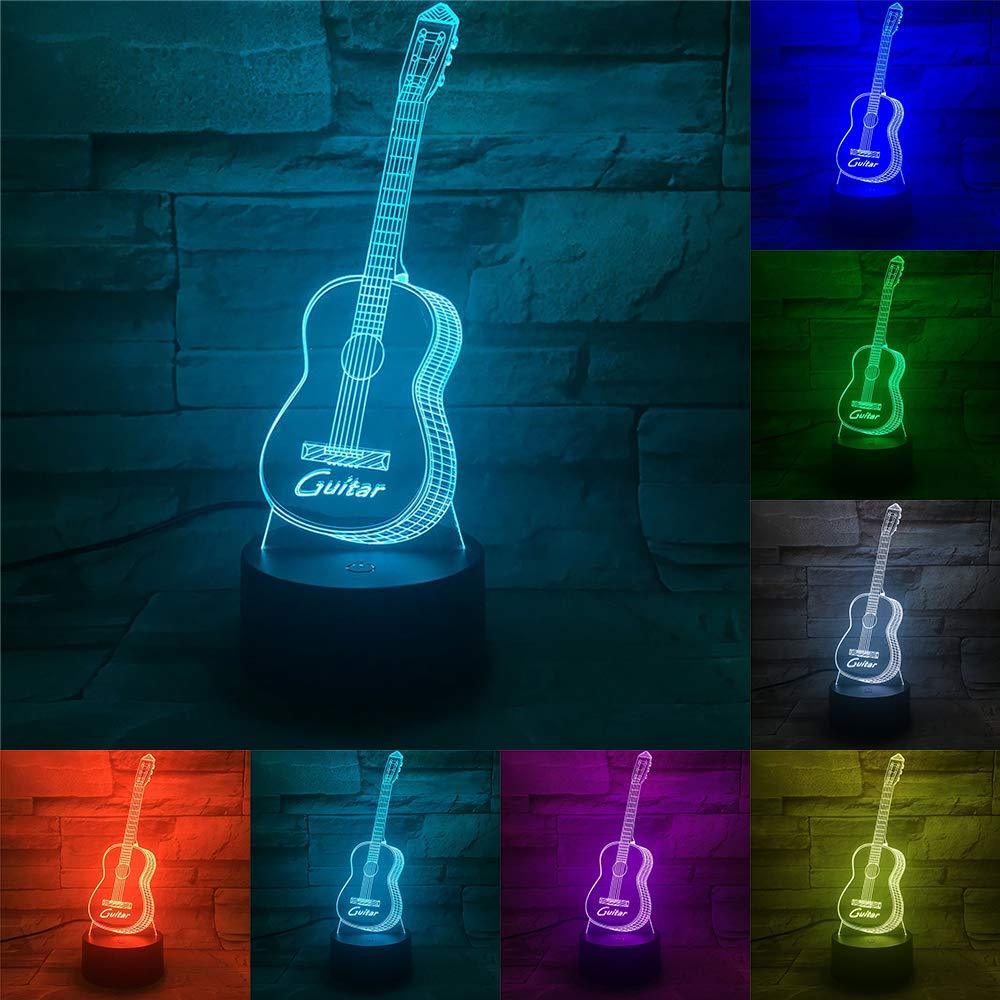 Gadget Gerbil 3D LED Guitar Lamp Night Light (16 Color Remote)