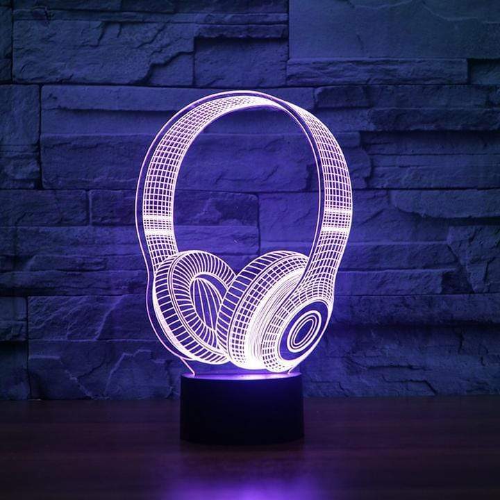 Gadget Gerbil 3D LED Headphones Lamp Night Light (16 Color Remote)