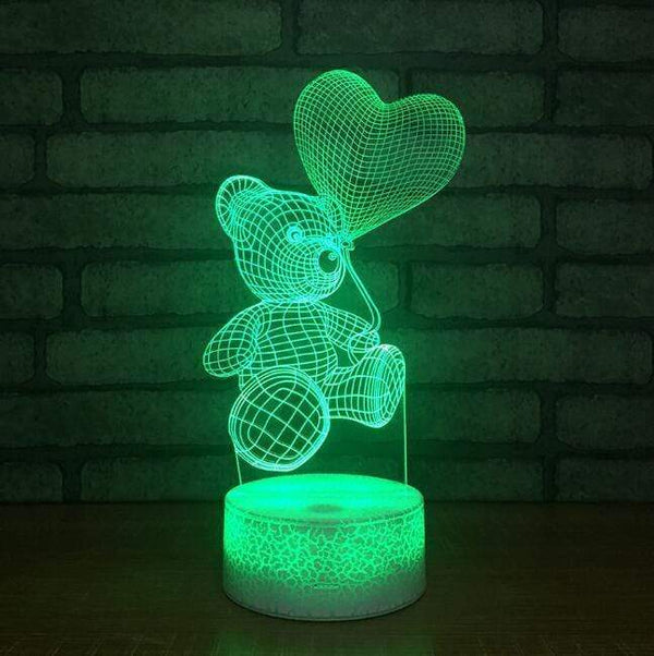 Gadget Gerbil 3D LED Teddy Bear Lamp Night Light (16 Color Remote)