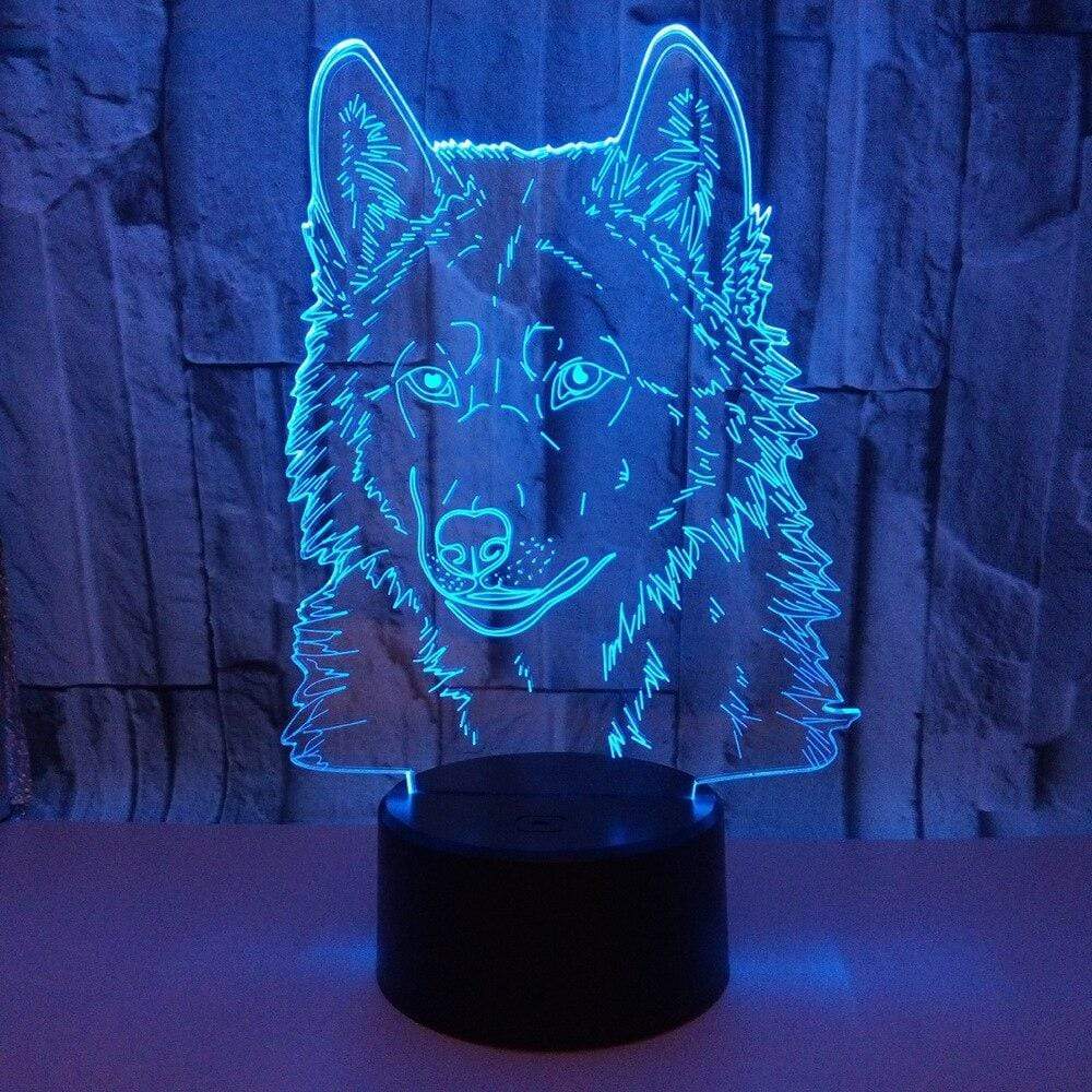 Gadget Gerbil 3D LED Wolf Lamp Night Light (16 Color Remote)