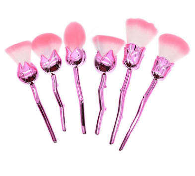 Gadget Gerbil 6pcs Rose Flower Shaped Makeup Brush Set