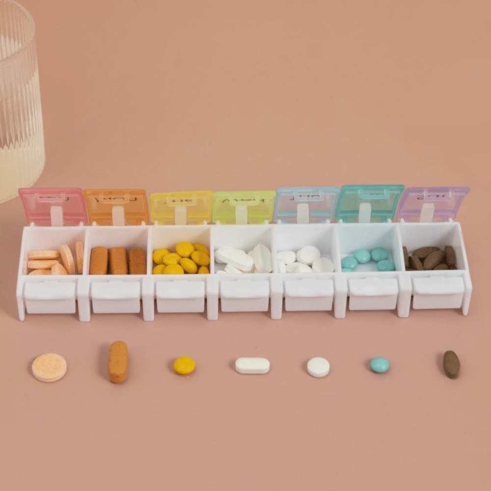 Gadget Gerbil 7 Day AM and PM Rainbow Pill Organizer Box