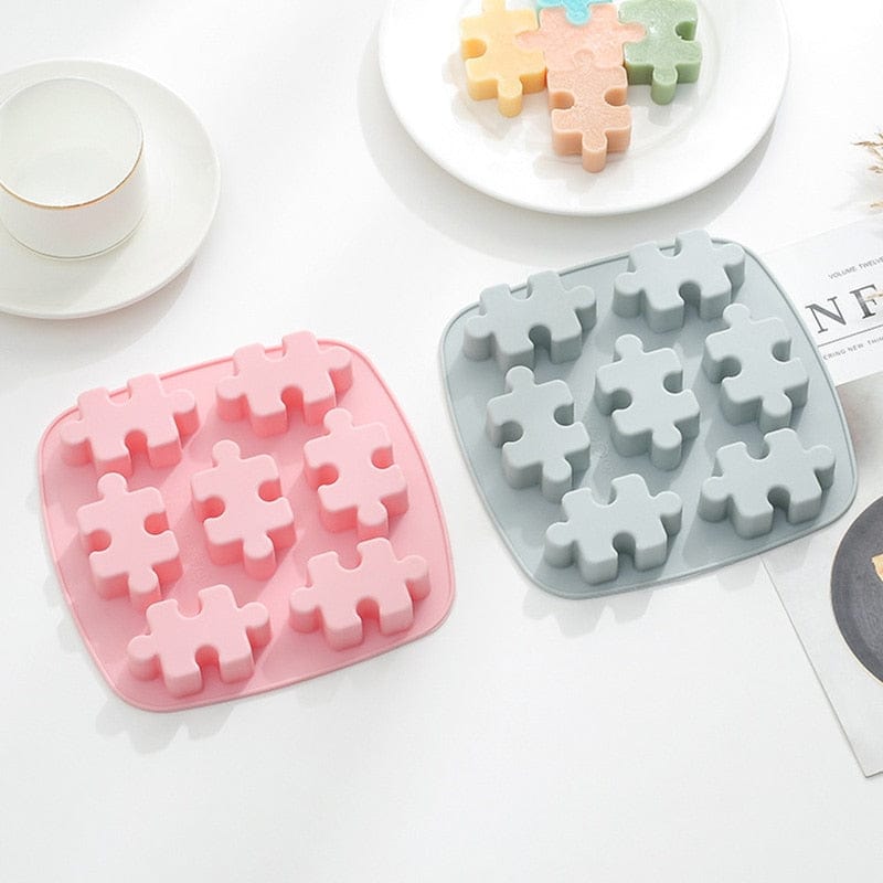 Gadget Gerbil 7 Slot Silicone Puzzle Piece Shaped Baking Mold