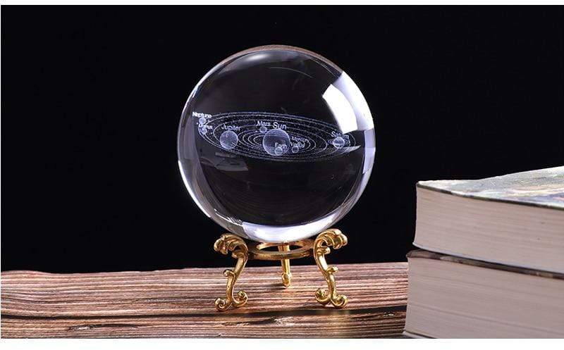 Gadget Gerbil 80mm+Pluto / Gold base Solar System Crystal Ball