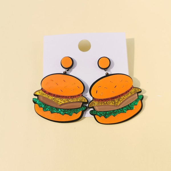 Gadget Gerbil A Hamburger Pendant Earrings