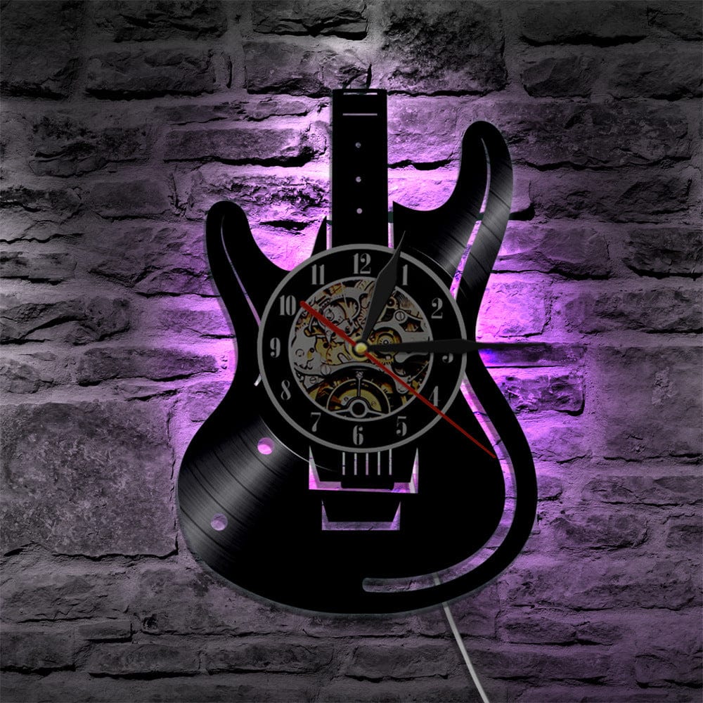Gadget Gerbil A / No light Vinyl Record Electric Guitar Wall Clock
