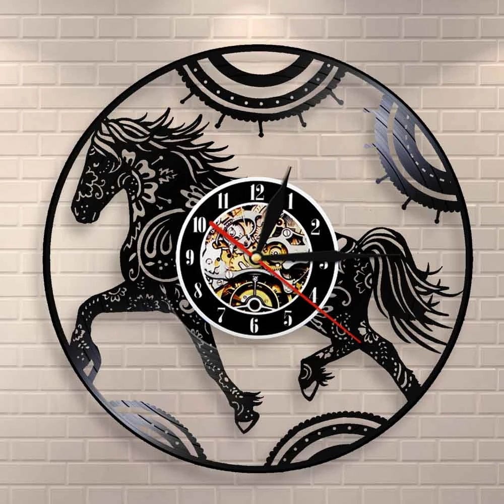 Gadget Gerbil A / With light Vinyl Record Horse Wall Clock
