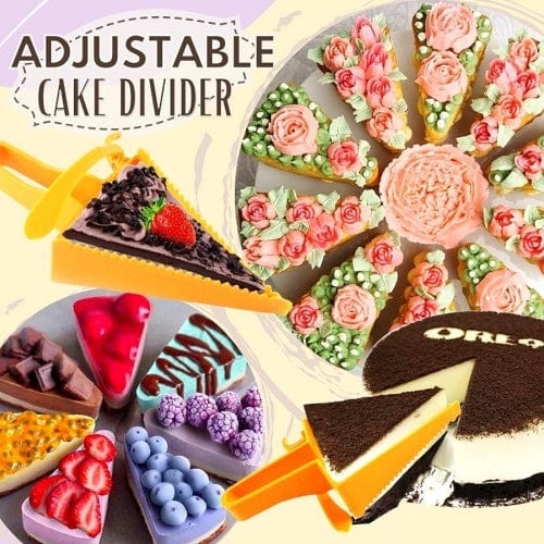 Gadget Gerbil Adjustable Cake Divider Slicer Triangle Baking Pastry Divider Plastic Baking Cutter Reusable Cakes Knife