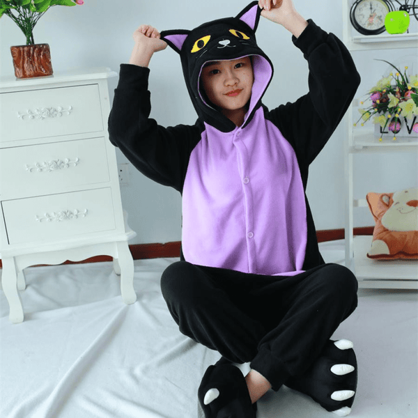 Gadget Gerbil Adult Black Cat Onesie Pajamas
