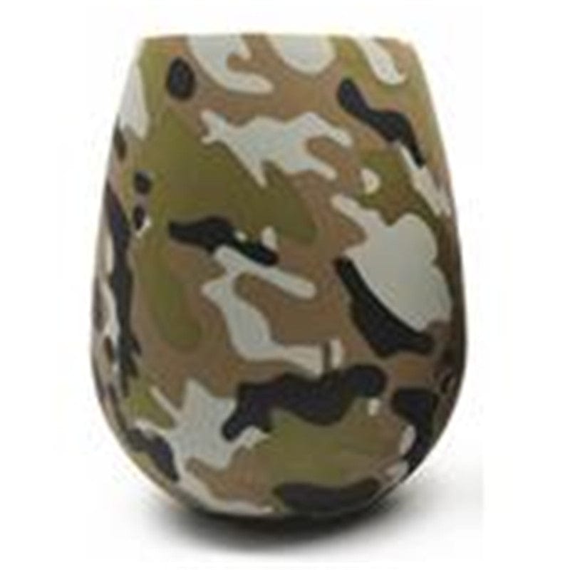 Gadget Gerbil Army green Camo Print Silicone Stemless Wine Glasses