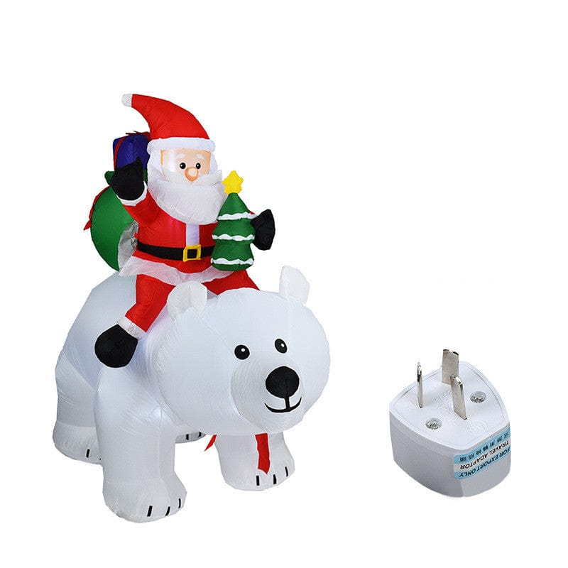 Gadget Gerbil As shown / AU Inflatable Santa Claus Riding Polar Bear