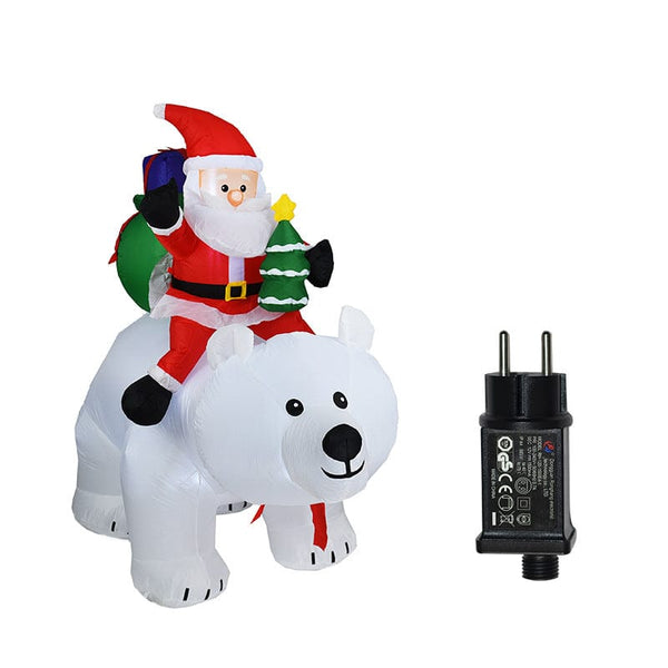 Gadget Gerbil As shown / EU Inflatable Santa Claus Riding Polar Bear
