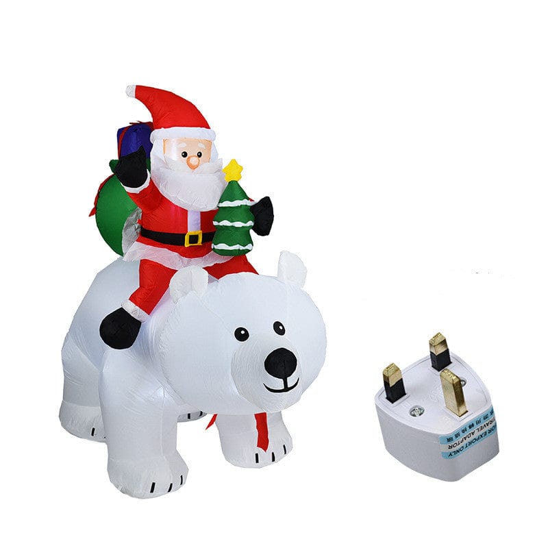 Gadget Gerbil As shown / UK Inflatable Santa Claus Riding Polar Bear