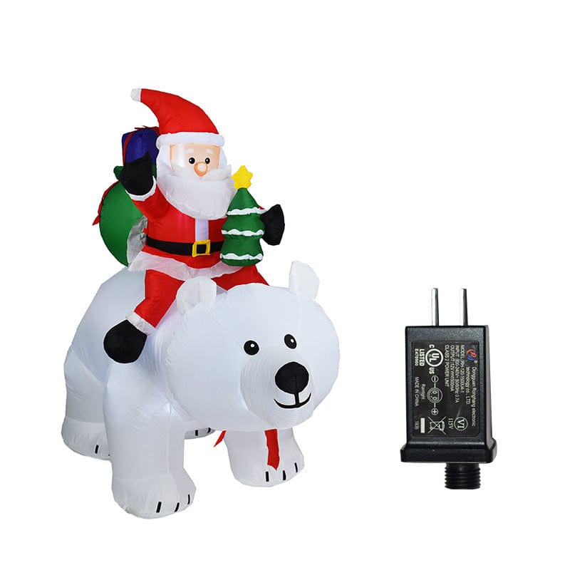 Gadget Gerbil As shown / US Inflatable Santa Claus Riding Polar Bear