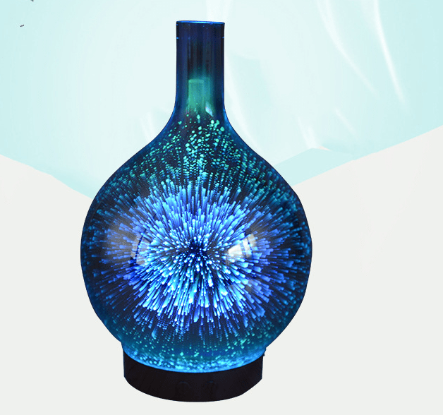 Gadget Gerbil AU Brown 3D Glass Aroma Diffuser Colorful Lamp Humidifier Night Light