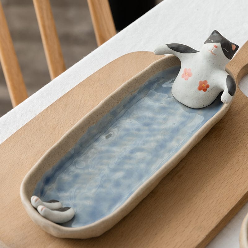 Gadget Gerbil Bathing cat / Large Ceramic Cat Bathtub Ashtray