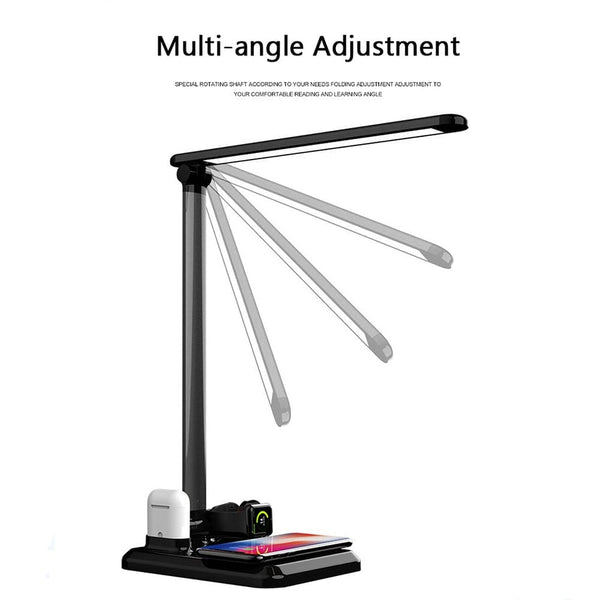 Gadget Gerbil Black 4-In-1 LED Desk Lamp Light Wireless Charger