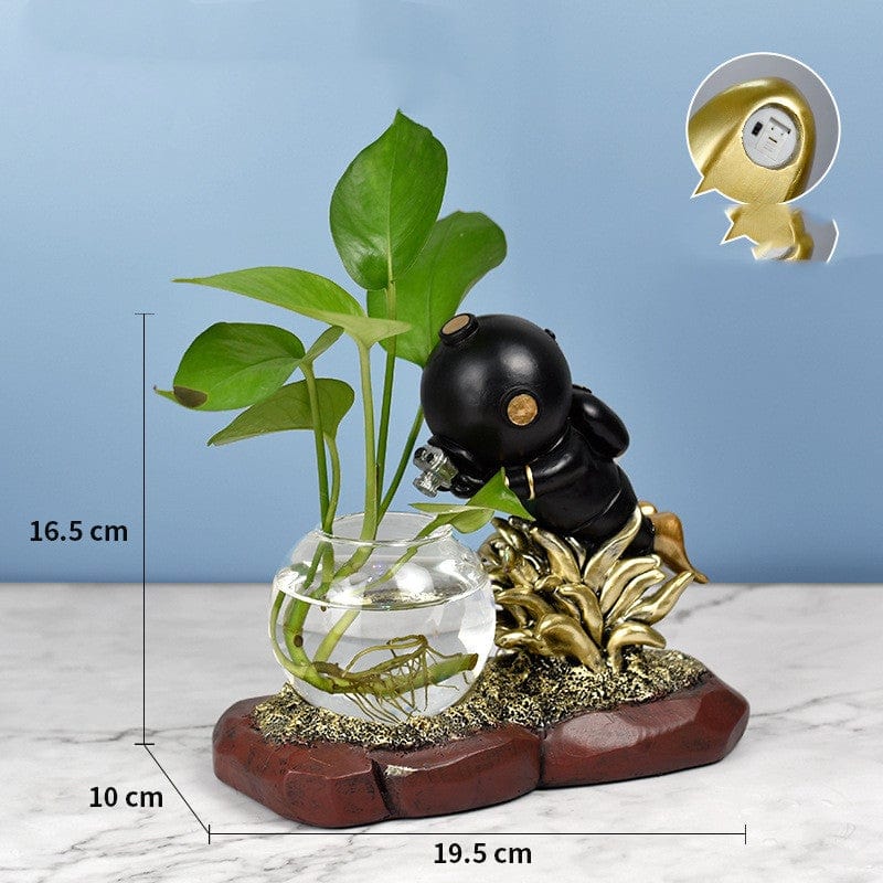 Gadget Gerbil Black b Mini Astronaut Decoration Figures