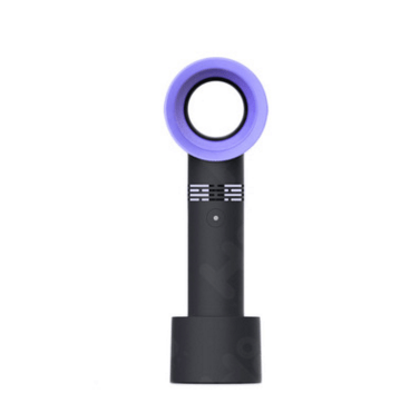 Gadget Gerbil Black (Blue Ring) USB Rechargeable Handheld Bladeless Fan