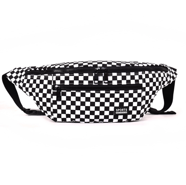 Gadget Gerbil Black Checkered Fanny Pack