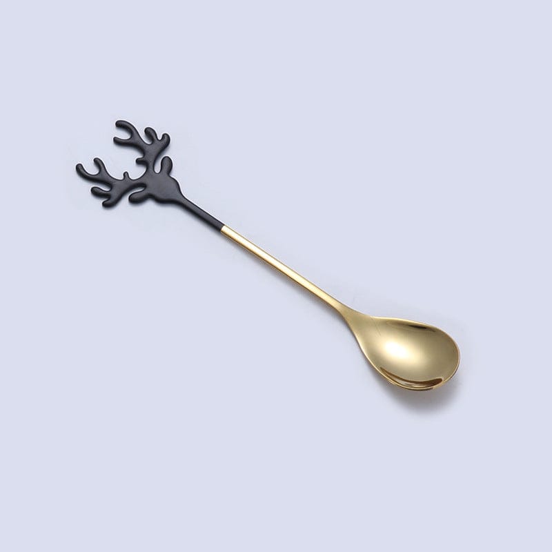Gadget Gerbil Black Gold Stainless Steel Elk Coffee Spoon