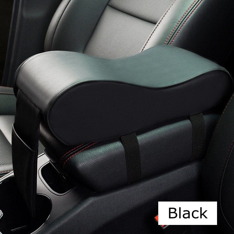 Gadget Gerbil Black Leather Memory Foam Car Armrest Cushion