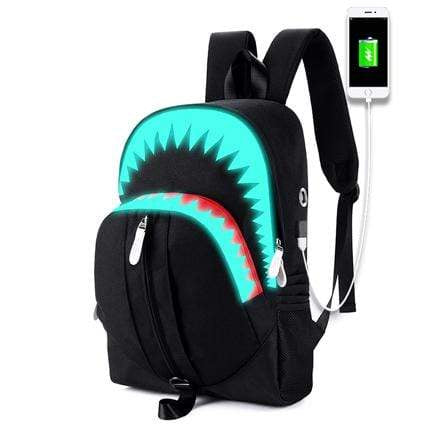 Gadget Gerbil Black Luminous Shark Backpack