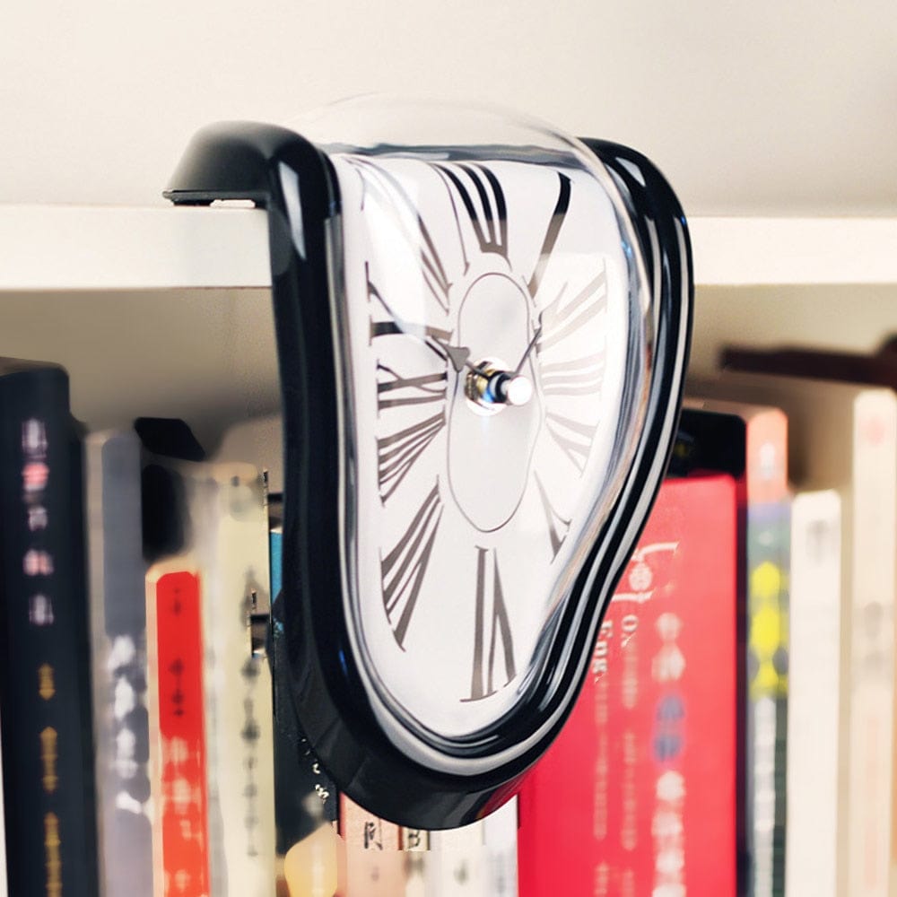 Gadget Gerbil Black Melting Clock Shelf Decor