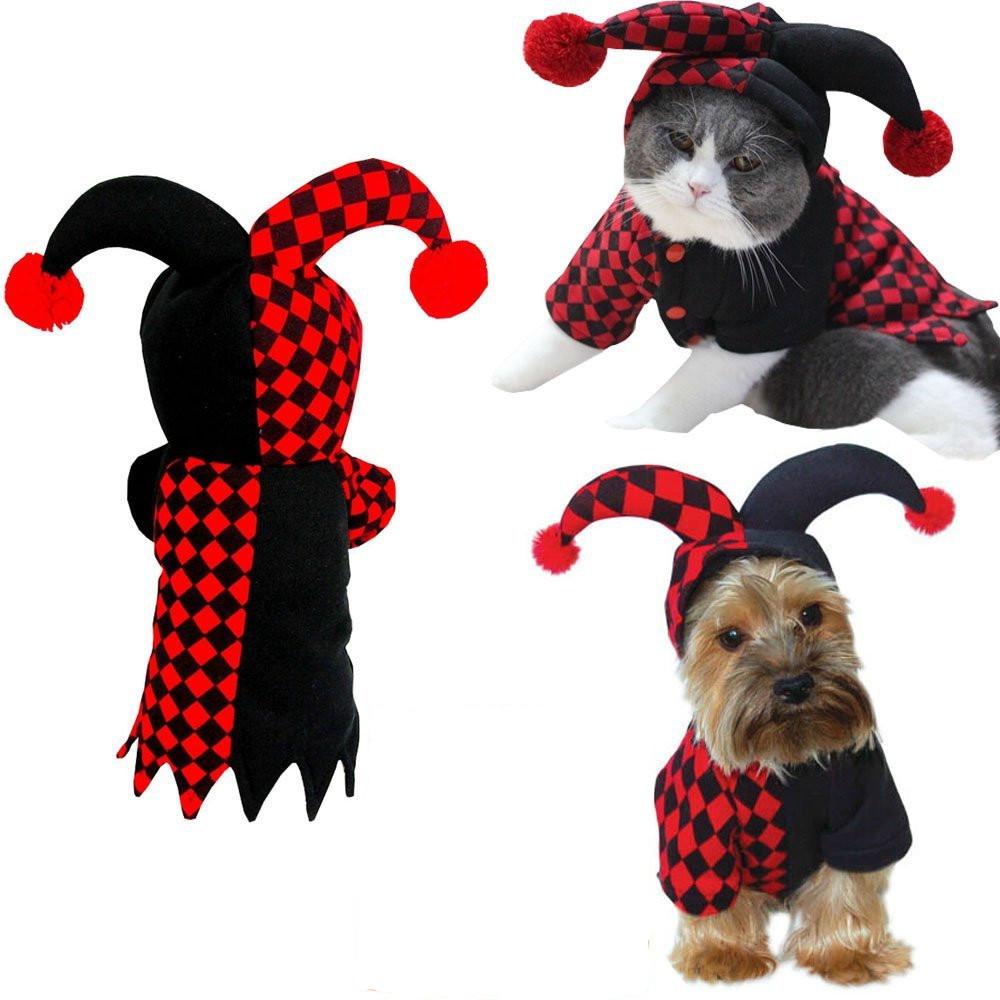Gadget Gerbil Black & Red Jester Dog Costume