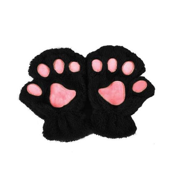 Gadget Gerbil Black Short Finger Bear Paw Gloves
