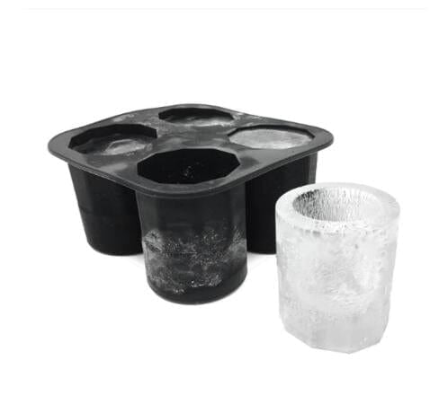 Gadget Gerbil Black Silicone Ice Maker Mould Bar Party Drink Ice Tray Cool Shape Ice Cube Freeze Mold 4-Cup Ice Mold Cup