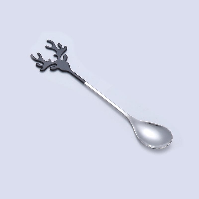 Gadget Gerbil Black Silver Stainless Steel Elk Coffee Spoon