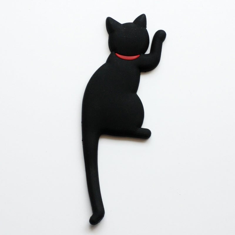 Gadget Gerbil Black / Sitting Up Cat Tail Refrigerator Magnet