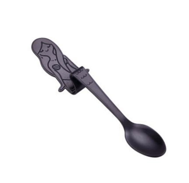 Gadget Gerbil Black Stainless Steel Hanging Mermaid Coffee Spoon